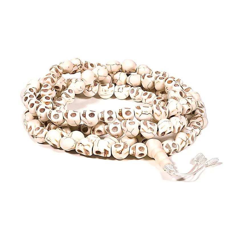 Mala Knochen 108 schädelförmige Perlen&Guru Perle -- 1.0 cm