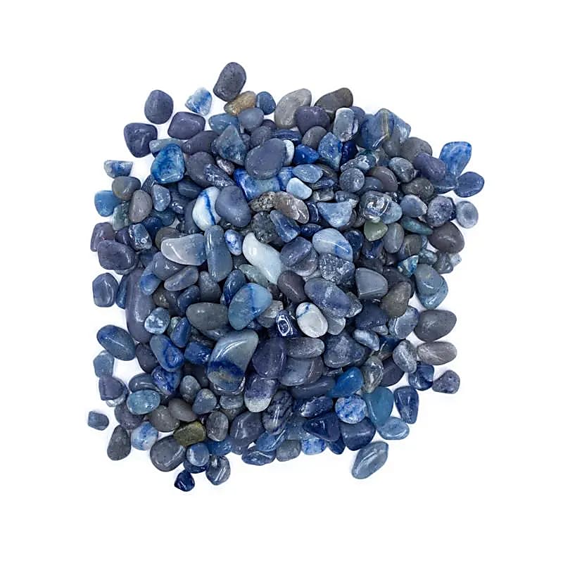 Blauer Quarz Trommelsteine A/B-Qualität -- ±800g; ±0.5-2.5cm