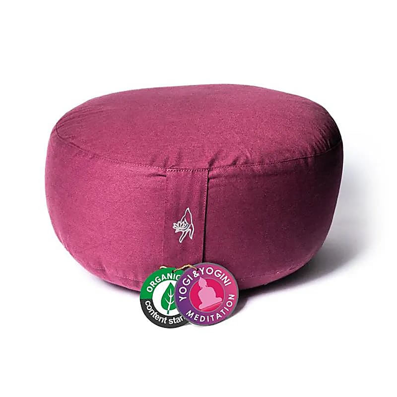Meditationskissen hellaubergine Baumwolle BIO (OCS) -- 33x17 cm; ±2300 g