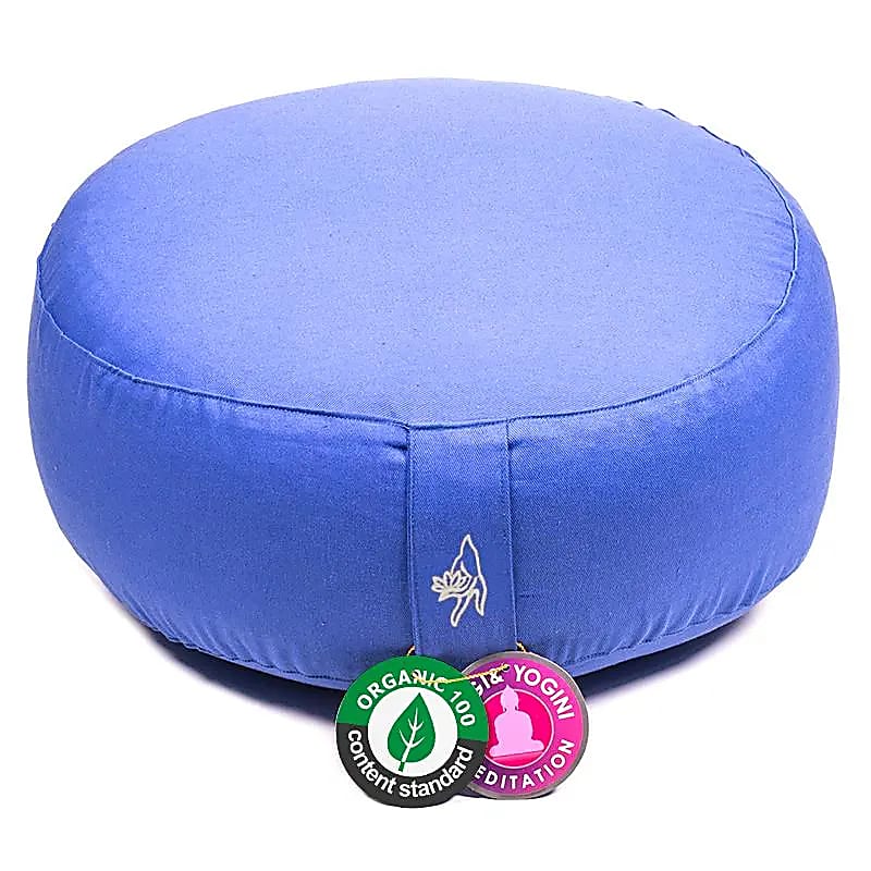Meditationskissen hellblau Baumwolle BIO (OCS) -- 33x17cm; ±2300g