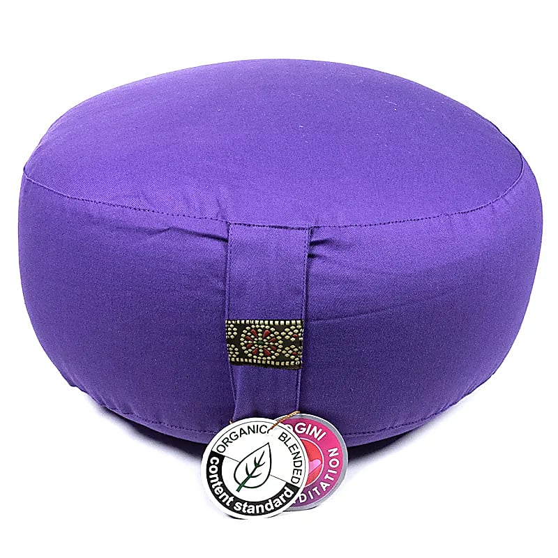 Meditationskissen violett Baumwolle BIO (OCS) -- 33x17cm; ±2300g