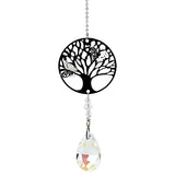 Baum des Lebens mit Regenbogen-Kristalltropfen weiß -- 30 cm