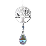 Baum des Lebens mit Regenbogen-Kristalltropfen violett -- 30 cm
