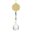 Kristalltropfen mit Chakrakette Blume des Lebens -- 29 cm