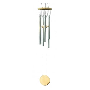 Windspiel mit 5 Klangstäben und Naturholz -- 45 cm