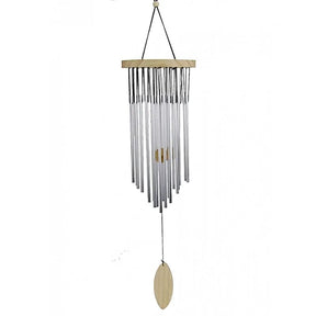 Windspiel mit 22 Klangstäben und Naturholz -- 25 cm