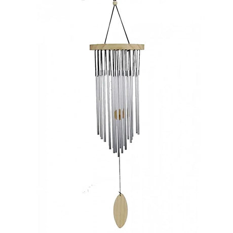 Windspiel mit 22 Klangstäben und Naturholz -- 25 cm