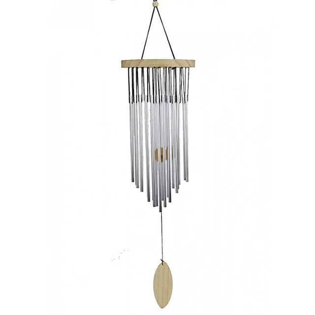 Windspiel mit 22 Klangstäben und Naturholz -- 25 cm