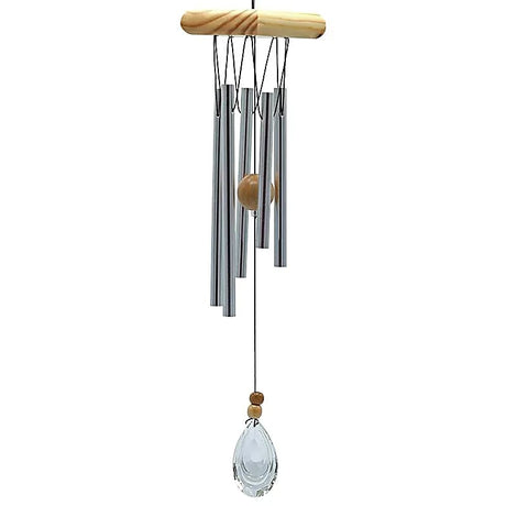 Windspiel fünf Stäbe Holz Kristallwindfänger -- 48 cm