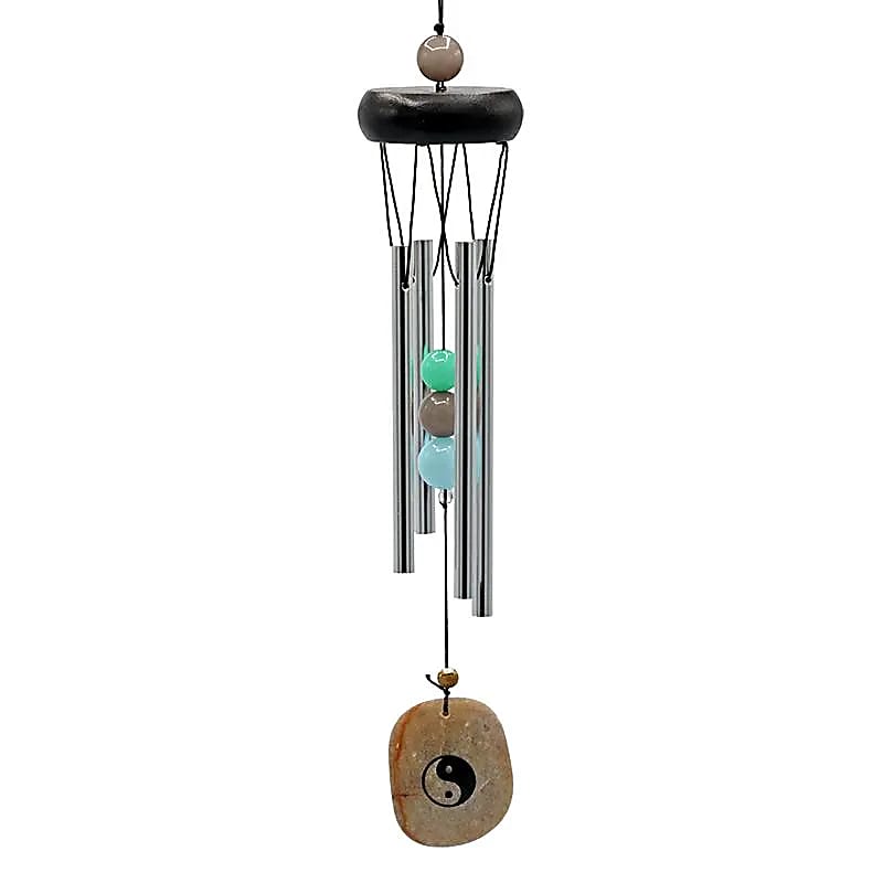 Windspiel mit 4 Stäben, Yin Yang Windfänger -- 35 cm