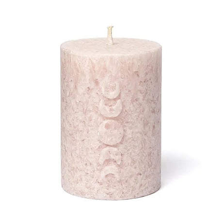 Geprägte Votivkerze Mondphasen Stearin Rosa -- 8x5.5 cm
