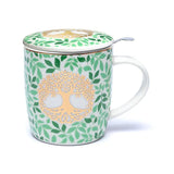 Teetasse mit Sieb und Deckel Lebensbaum --  ±400 ml