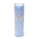 Kerze Stearin Engelsflügel hellblau unparfümiert -- 21x6.5 cm