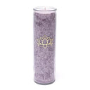 Kerze Stearin Lotus violett unparfümiert -- 21x6.5 cm