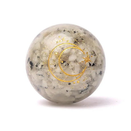 Orgonit Kugel Mondstein mit Mond -- ±5,5cm