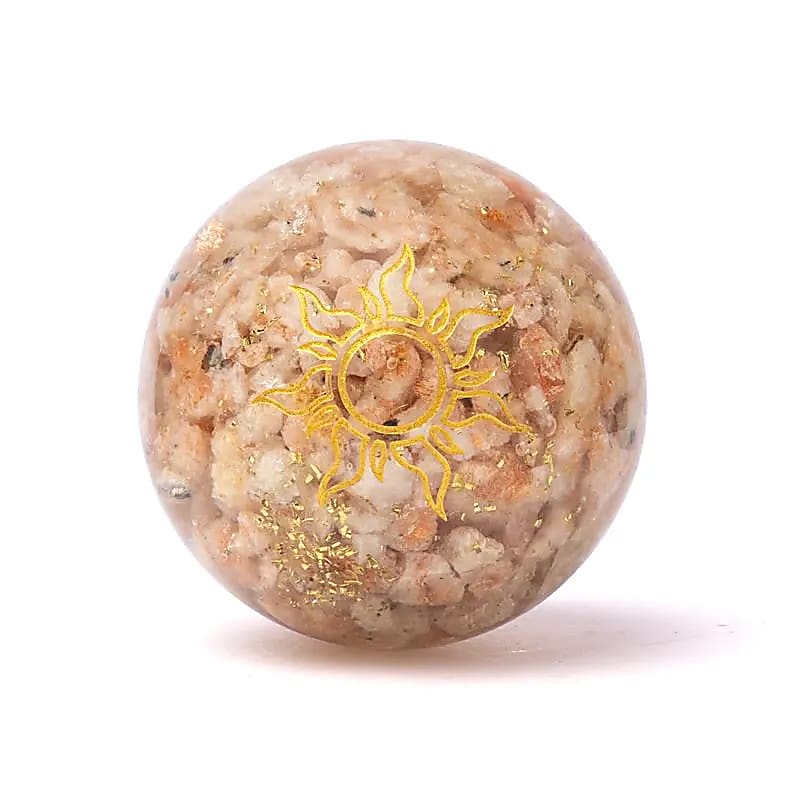 Orgonit Kugel Sonnenstein mit Sonne -- ±5,5cm