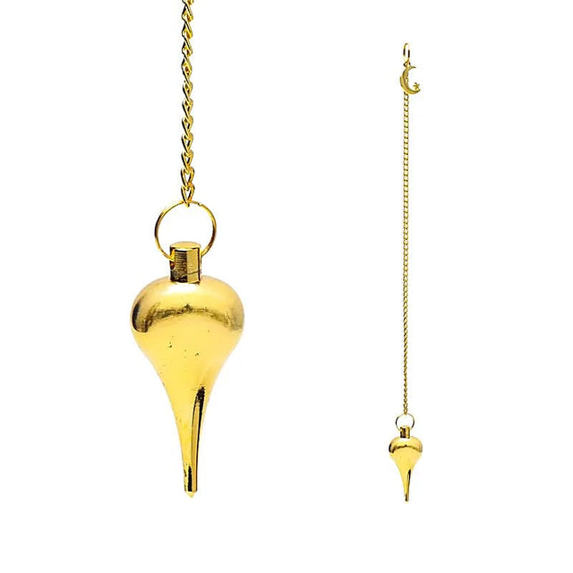 Pendel Mond goldfarben im Samtbeutel -- ±24 cm