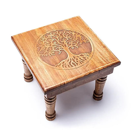 Beistelltisch aus Holz Lebensbaum -- 30x30x23 cm; 2250 g