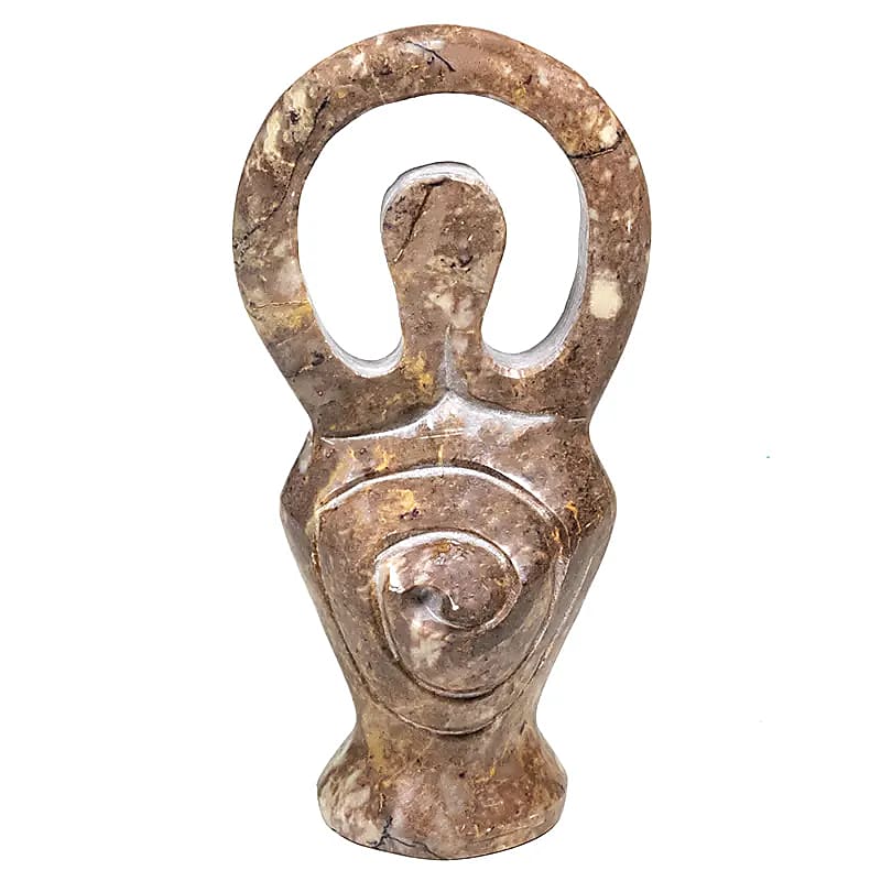 Göttin Statuette Speckstein naturell -- 240 g; 12 cm