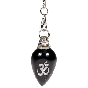 Pendel OHM poliert schwarzer Achat -- 16 g; 4 cm