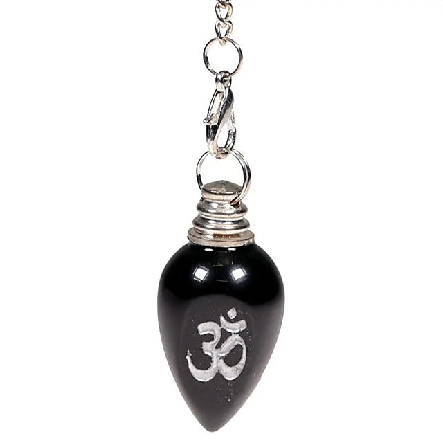 Pendel OHM poliert schwarzer Achat -- 16 g; 4 cm