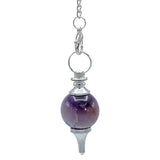 Pendel polierter Amethyst & Metall -- 12 g; 3.5x1.7 cm