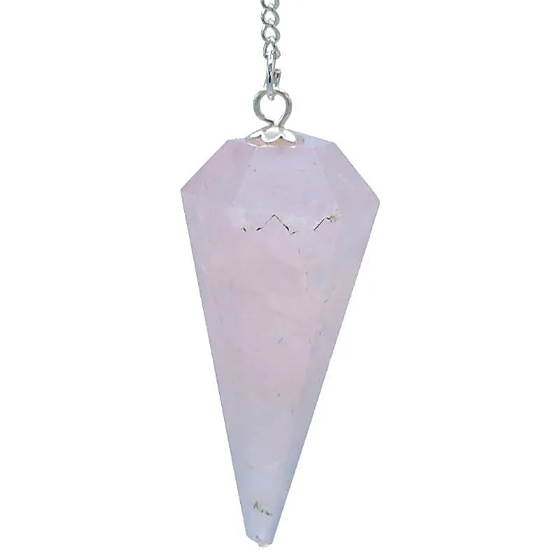 Pendel Rosenquarz mit Facette Spitze -- 3.5 cm
