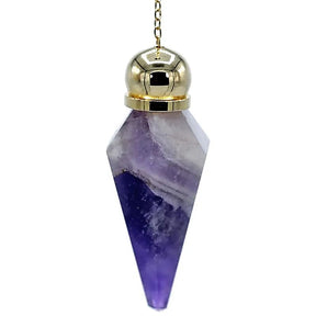 Pendel Amethyst mit Facettespitze + Zierperle -- 5.1 cm