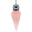 Pendel Rosenquarz mit Facettenspitze + Zierperle -- 5.6 cm