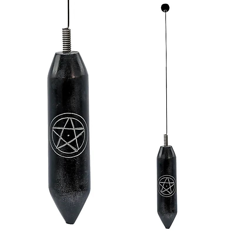 Einhandrute Stahl mit Pentagramm -- 29 cm