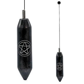 Einhandrute Stahl mit Pentagramm -- 29 cm