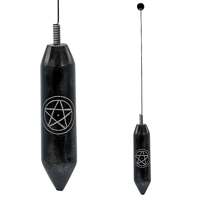 Einhandrute Stahl mit Pentagramm -- 29 cm