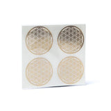Metallener Aufkleber Blume des Lebens gold 4x -- 3,5cm