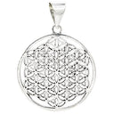 Blume des Lebens Anhänger Messing silberfarbig -- 3 cm