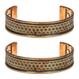 Kupfer-Armband magnetisch Blume des Lebens Set von 2 -- ±7 cm