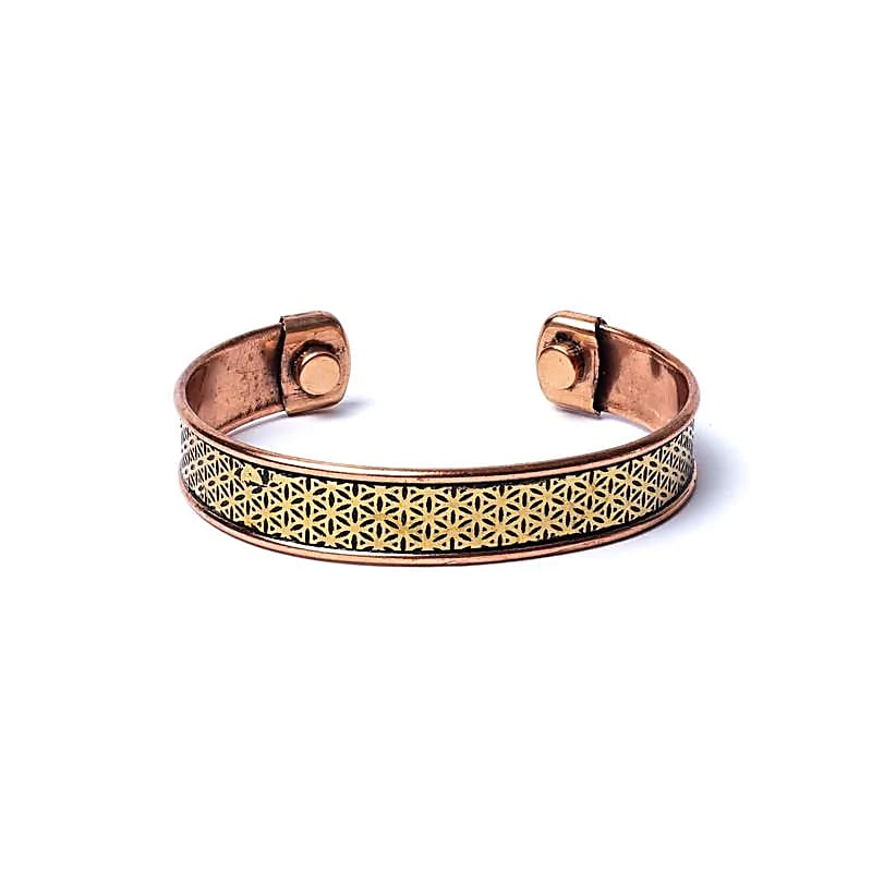 Armband Kupfer Blume des Lebens magnetisch -- ±6,5cm
