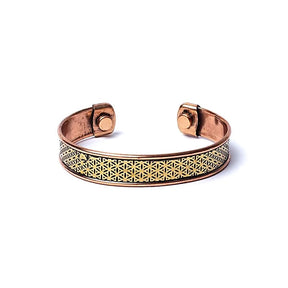 Armband Kupfer Blume des Lebens magnetisch -- ±6,5cm