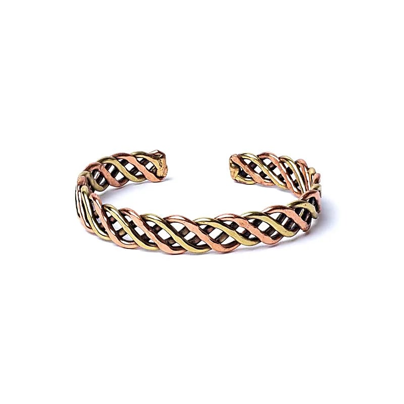 Geflochtenes Armband Farbe Bronze/Gold -- ±6,5cm
