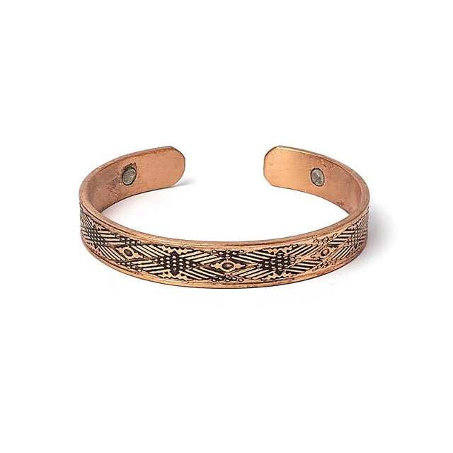 Armband Kupfer überkreuzte Streifen magnetisch -- ±8 mm