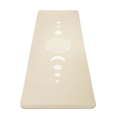 Yogi & Yogini Premium TPE Yoga Matte Blume des Lebens beige -- 950 g