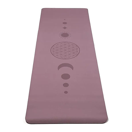 Yogi & Yogini Premium TPE Yoga Matte Blume des Lebens lila -- 950 g