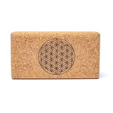 Yogablock Kork Blume des Lebens Mandala -- 23x12x7,5 cm
