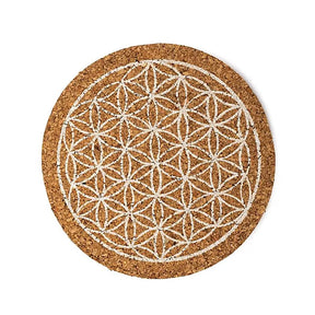 Untersetzer Kork Blume des Lebens Set von 6 -- 10x0,5 cm