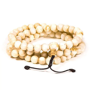 Mala Muschel natur 108 Perlen -- 0,8 cm
