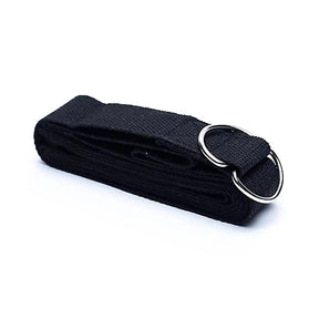 Yogagurt D-Ring Schnalle schwarz Baumwolle -- 250x4cm