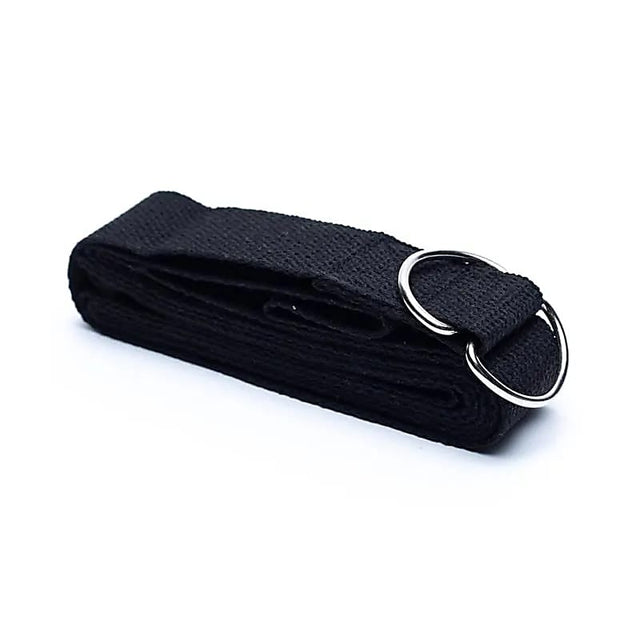 Yogagurt D-Ring Schnalle schwarz Baumwolle -- 250x4cm