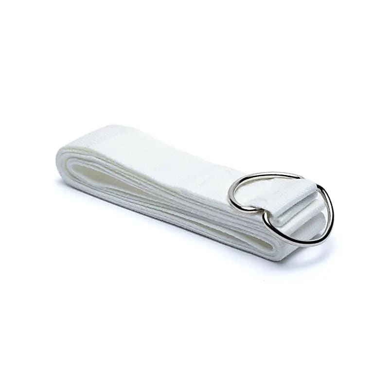Yogagurt D-Ring Schnalle weiß Baumwolle -- 183x4cm