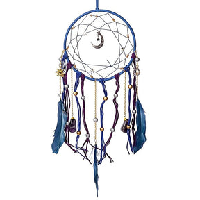 Traumfänger Mondanhänger mit Trommelamethyst – ±16x45cm