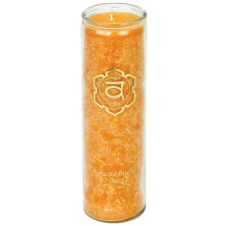 Duftkerze Stearin 2. Chakra 100 Stunden -- 21x6.5 cm