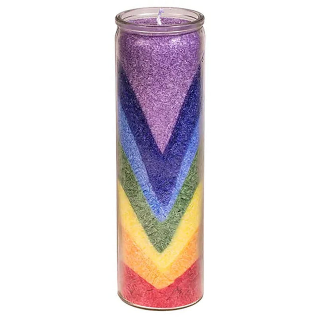 Stearinduftkerze Regenbogental -- 21x6.5 cm